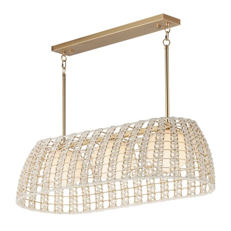 Maxim Lighting Macrame 3-Light Linear Pendant, Gold 22483SWGLD